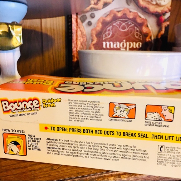 Vintage Bounce fabric softener new box 60 sheets Outdoor Fresh 1987 laundry - Picture 8 of 12